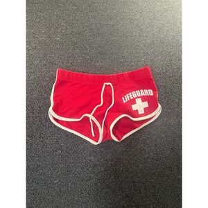 y2k style Lifeguard Huntington Beach Red Dolphin micro Shorts Womens Small